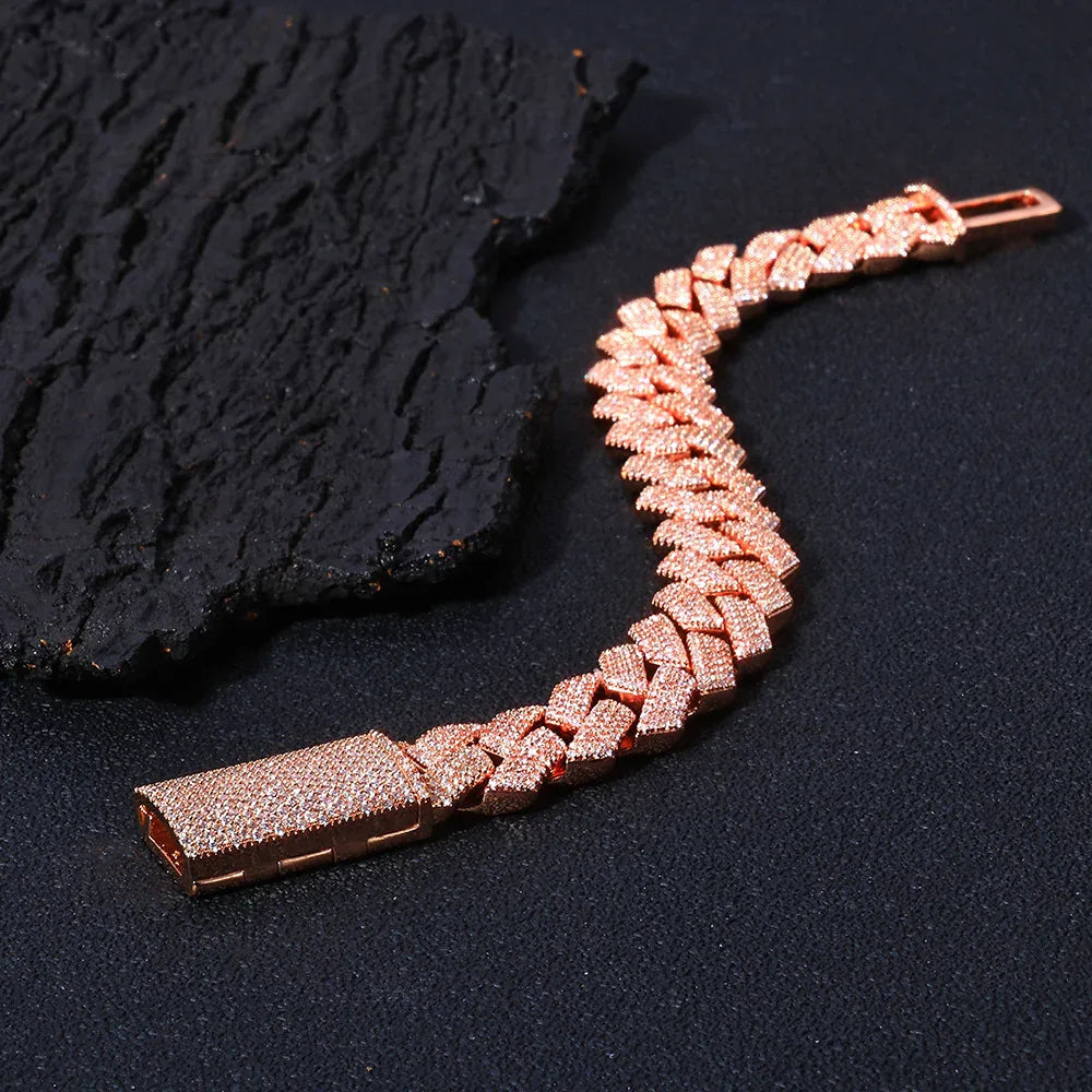 Rapper 15mm S925 Silver CZ Cuban Link Bracelet – Iced Out Chain, Custom Luxury Men’s Jewelry | Caratix Jewelry - CaratixJewelry